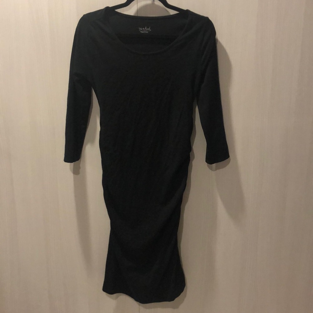Maternity Isabel Maternity Black 100% cotton stretch 3/4 length dress. Small